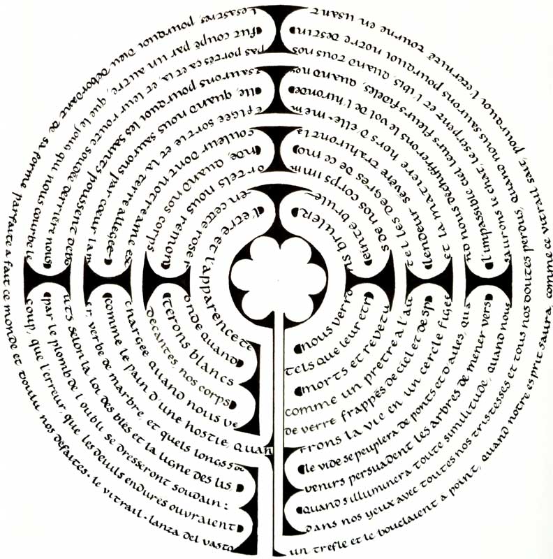 Calligramme du labyrinthe de Chartres