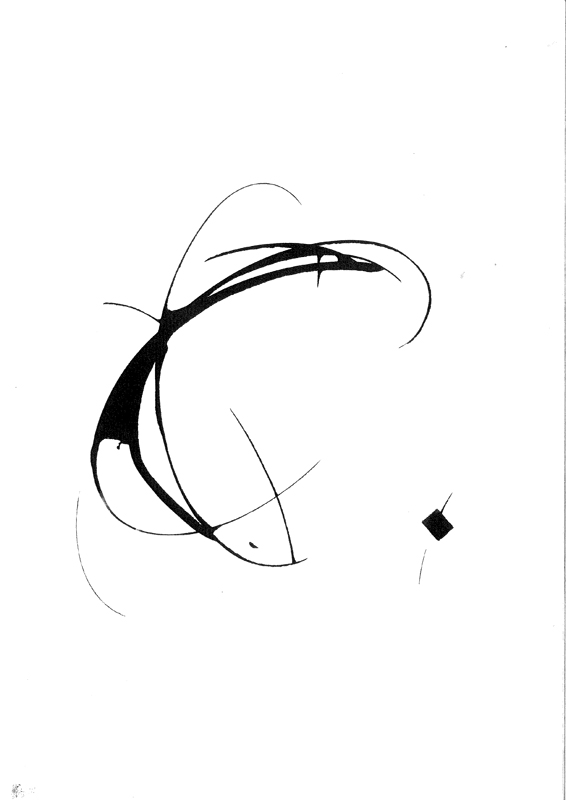 calligraphie gestuelle noir blanc