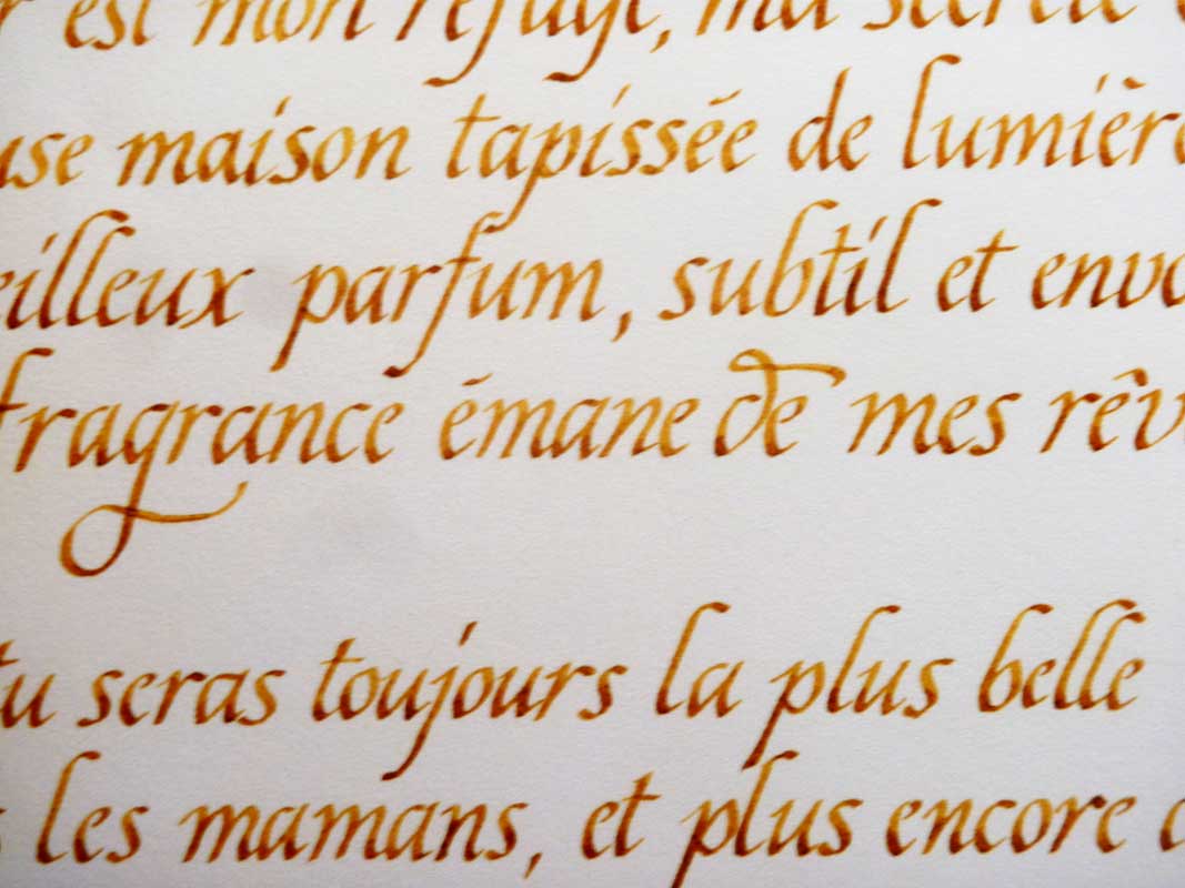 texte calligraphie alphabet chancelière