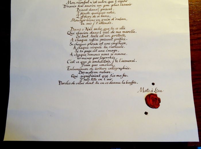 poème d'amour calligraphie