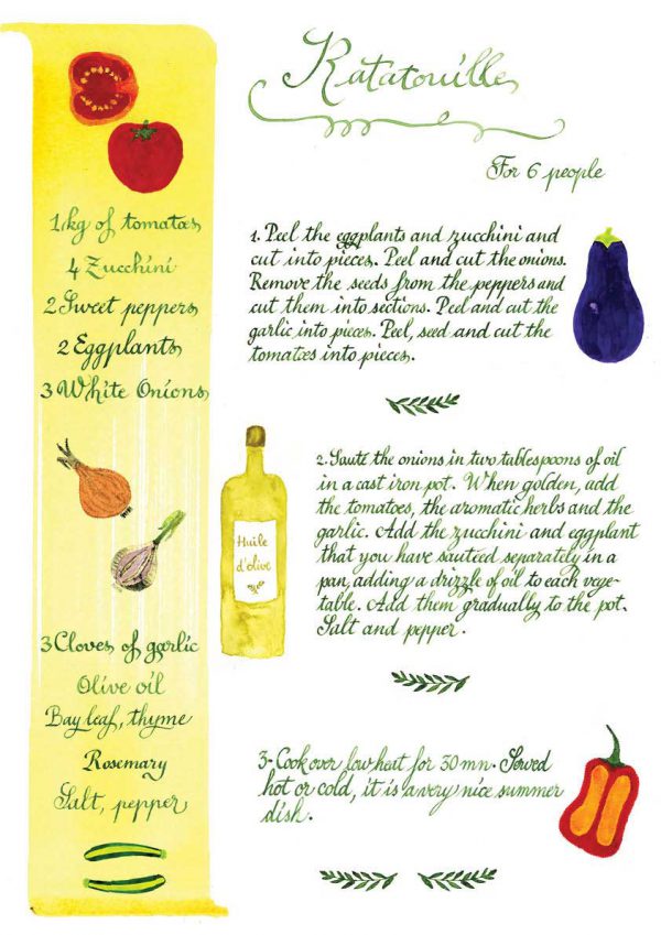 Recette de la ratatouille en anglais